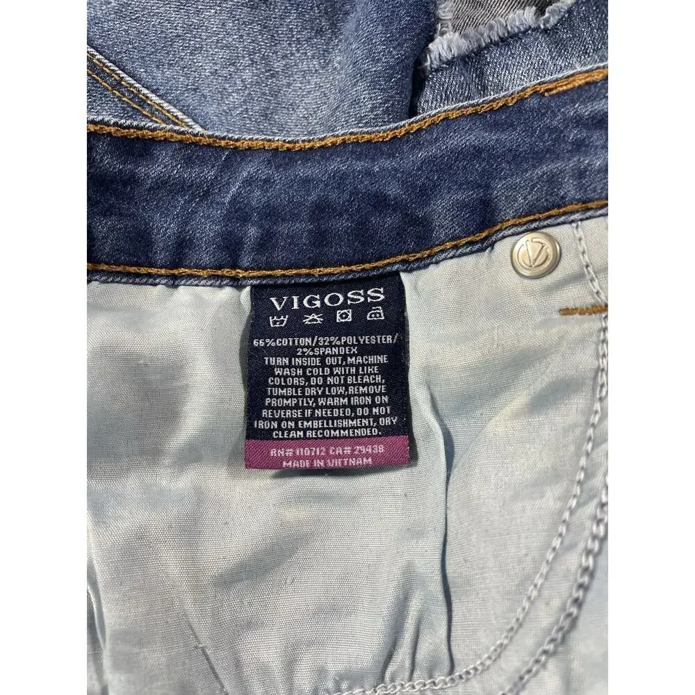Vigoss Jagger Jeans Shorts Denim Classic Stretch High Rise Raw Hem Women’s W29
